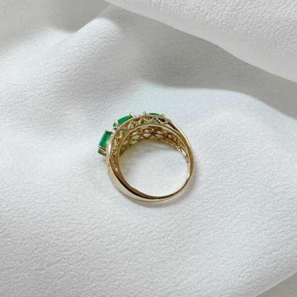 14ct Yellow Gold Emerald Ring - Image 4