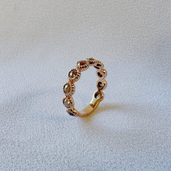 14ct Rose Gold Cognac Diamond Ring