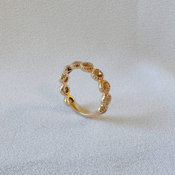 14ct Rose Gold Cognac Diamond Ring - Image 3