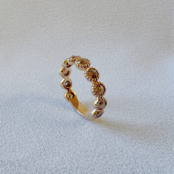 14ct Rose Gold Cognac Diamond Ring - Image 2