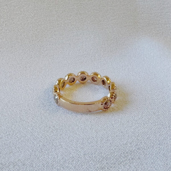 14ct Rose Gold Cognac Diamond Ring - Image 4