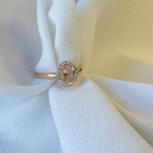 9ct Rose Gold Oval Morganite Ring